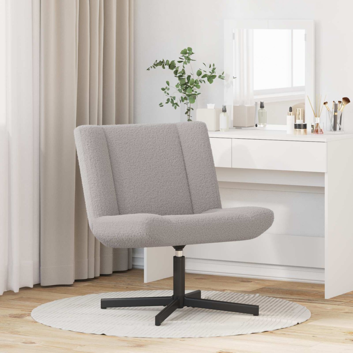 vidaXL Περιστρεφόμενη καρέκλα Ανοιχτό γκρι 63 x 75 x 76 εκ