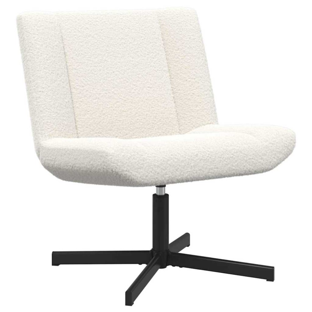 vidaXL Περιστρεφόμενη καρέκλα Κρεμ 63 x 75 x 76 εκ Δέρμα Πρόβατου
