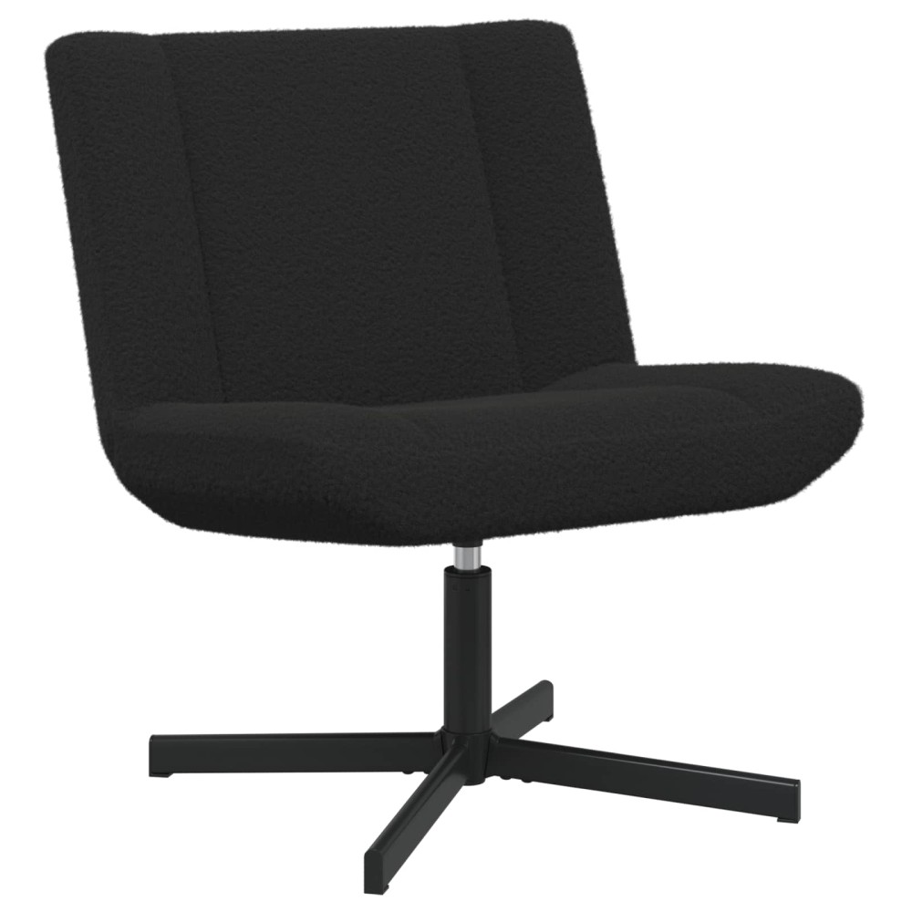 vidaXL Περιστρεφόμενη καρέκλα Μαύρο 63 x 75 x 76 εκ Δέρμα Πρόβατου