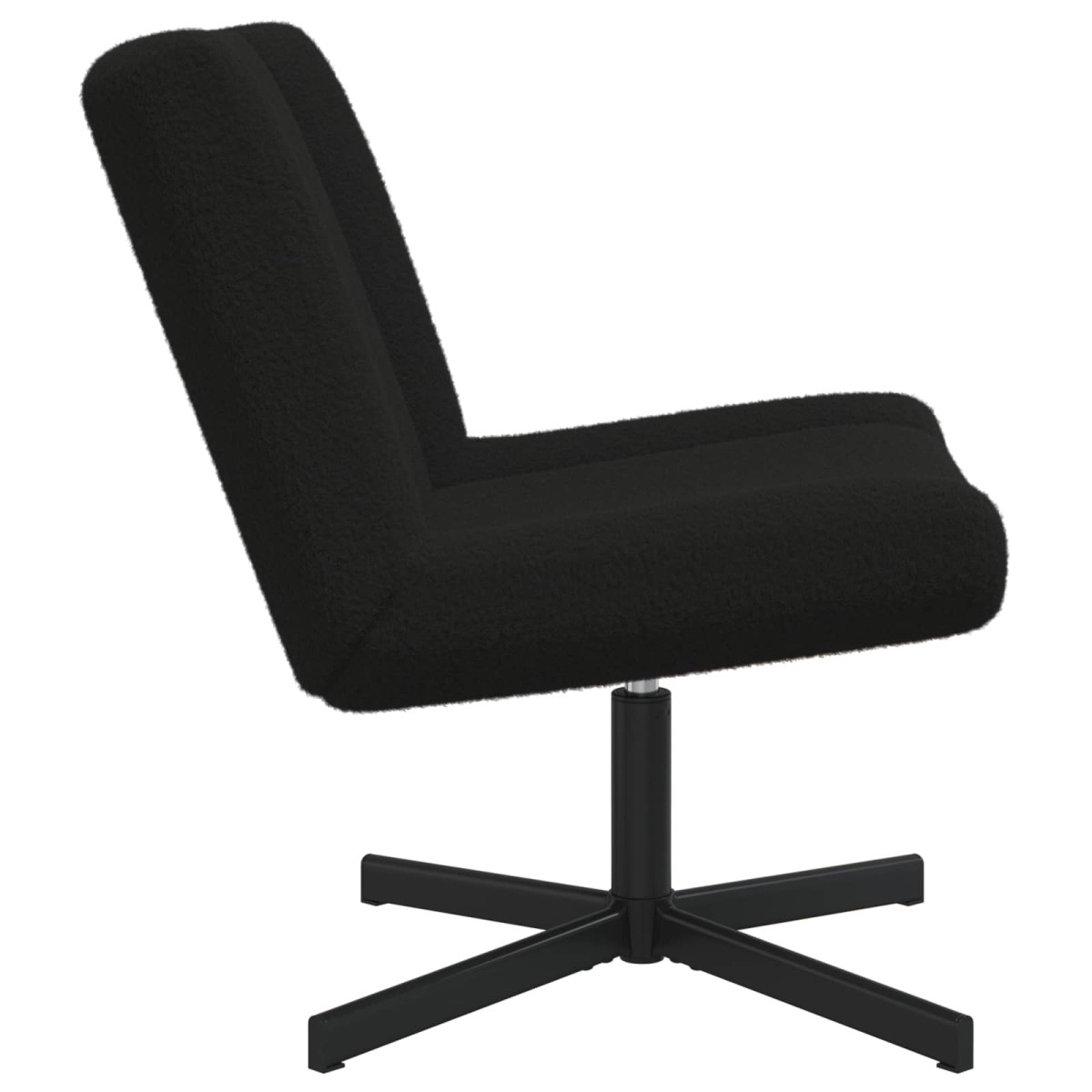 vidaXL Περιστρεφόμενη καρέκλα Μαύρο 63 x 75 x 76 εκ Δέρμα Πρόβατου