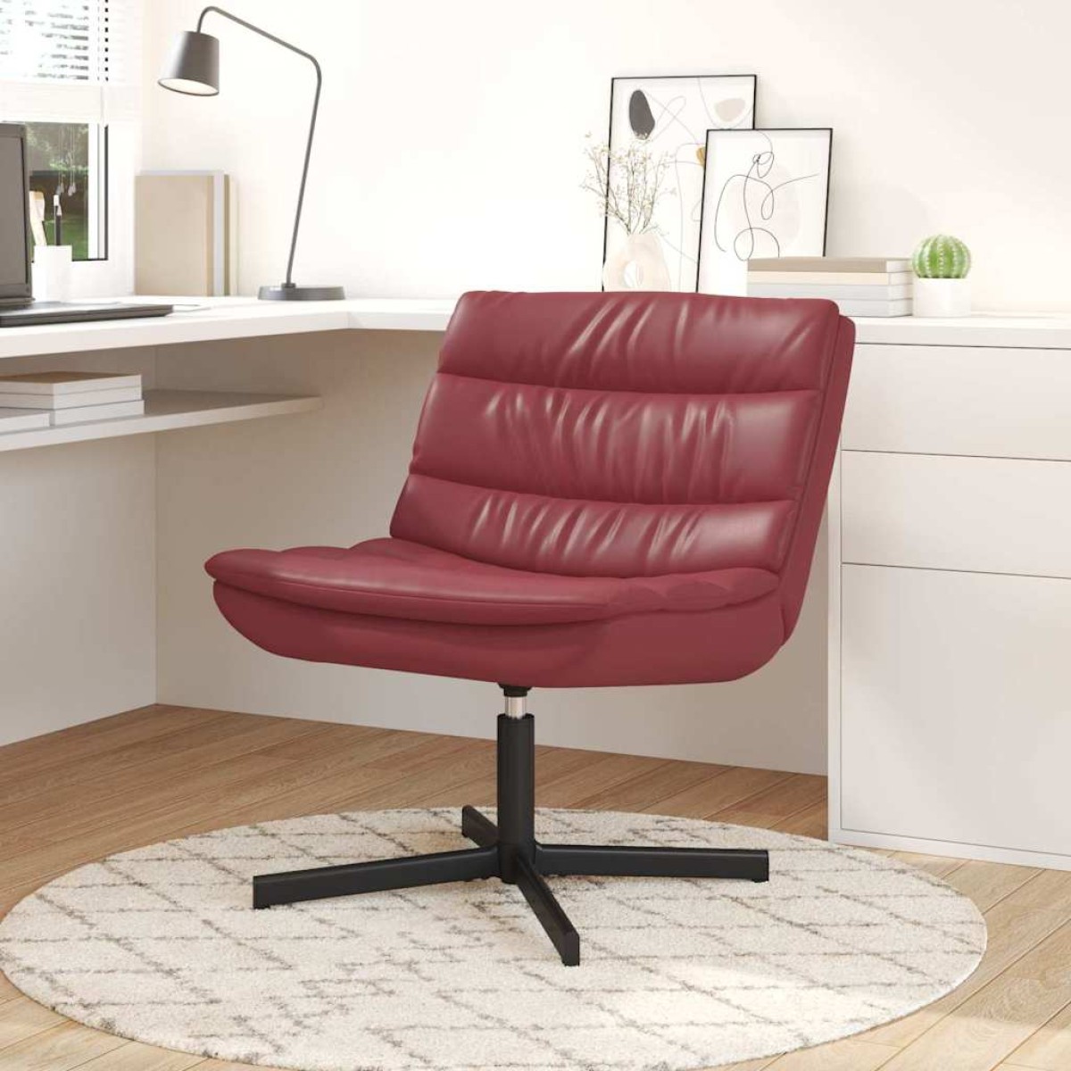vidaXL Περιστρεφόμενη καρέκλα Κόκκινο 63 x 75 x 76 εκ Τεχνητό Δέρμα
