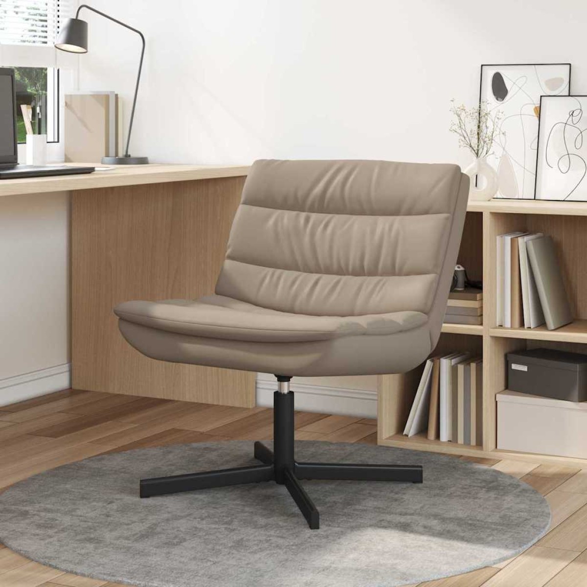 vidaXL Περιστρεφόμενη καρέκλα Καπουτσίνο 63 x 75 x 76 εκ Τεχνητό Δέρμα