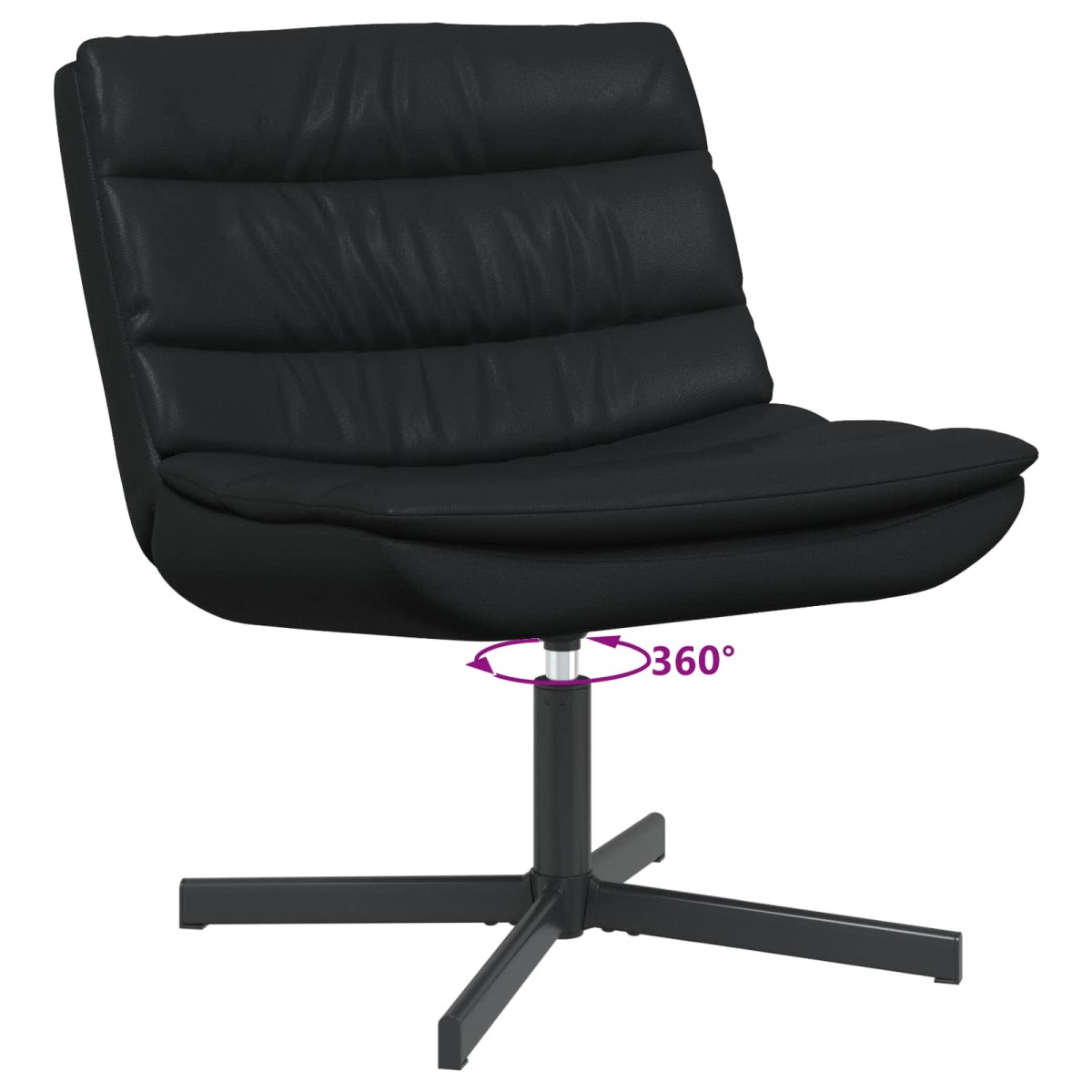vidaXL Περιστρεφόμενη καρέκλα Μαύρο 63 x 75 x 76 εκ Λαμπερό PU