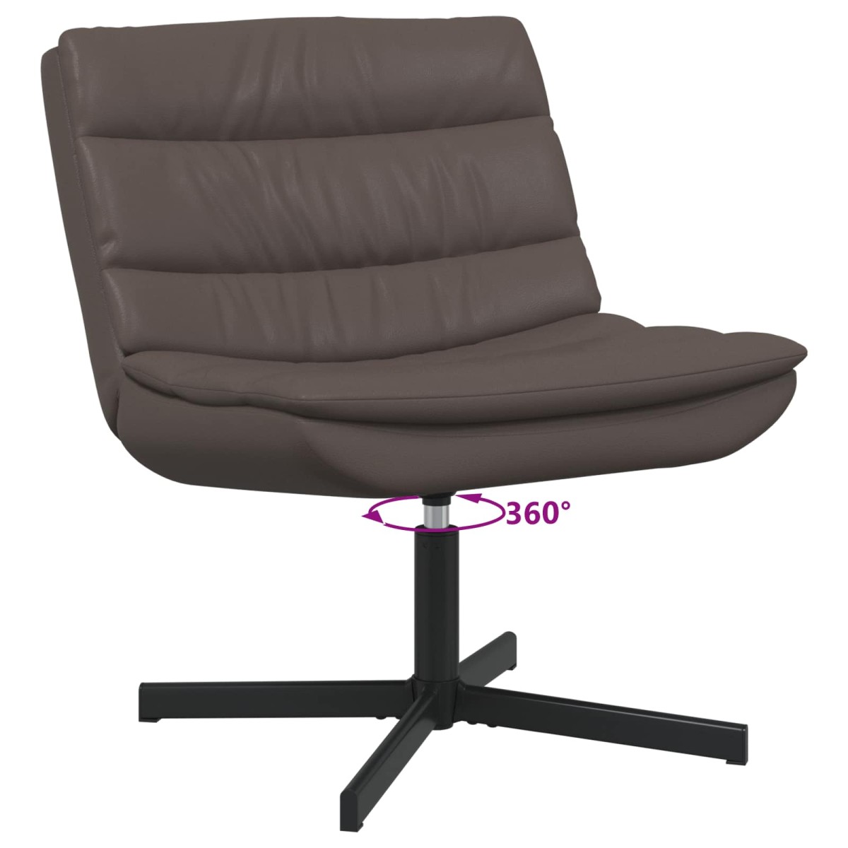 vidaXL Περιστρεφόμενη καρέκλα Καφέ 63 x 75 x 76 εκ Λαμπερό PU