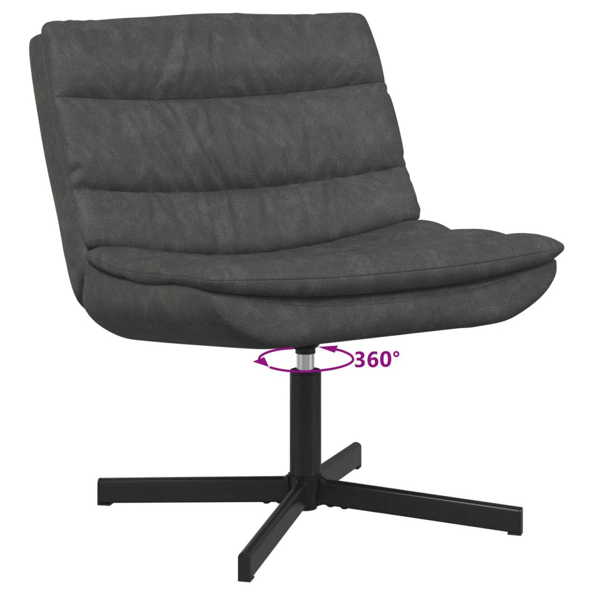 vidaXL Περιστρεφόμενη καρέκλα Μαύρο 63 x 75 x 76 εκ Αντίκα PU