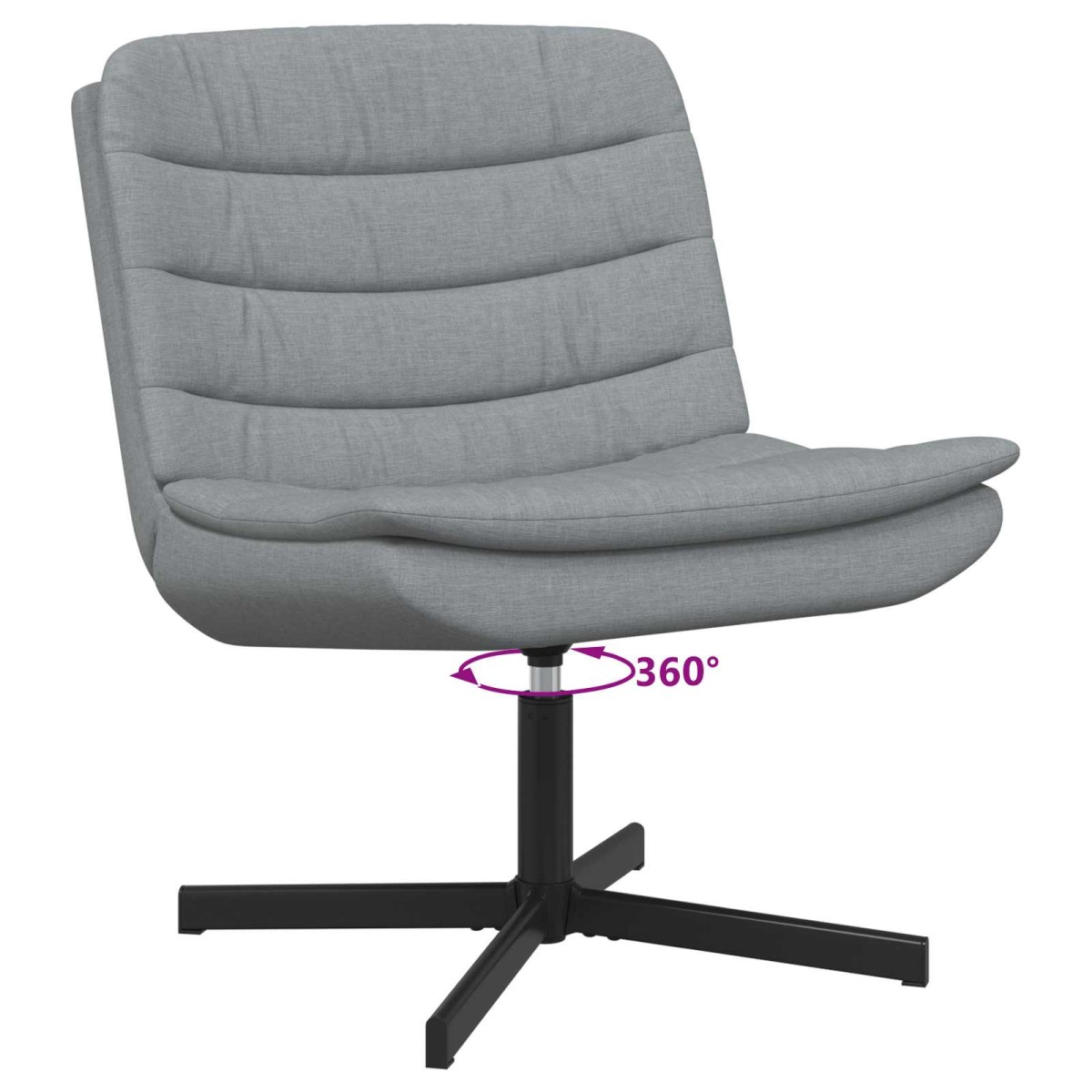 vidaXL Περιστρεφόμενη καρέκλα Ανοιχτό γκρι 63 x 75 x 76 εκ ύφασμα