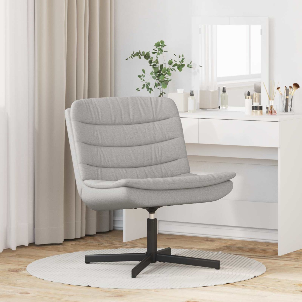 vidaXL Περιστρεφόμενη καρέκλα Σκίουρος Γκρί 63 x 75 x 76 εκ ύφασμα