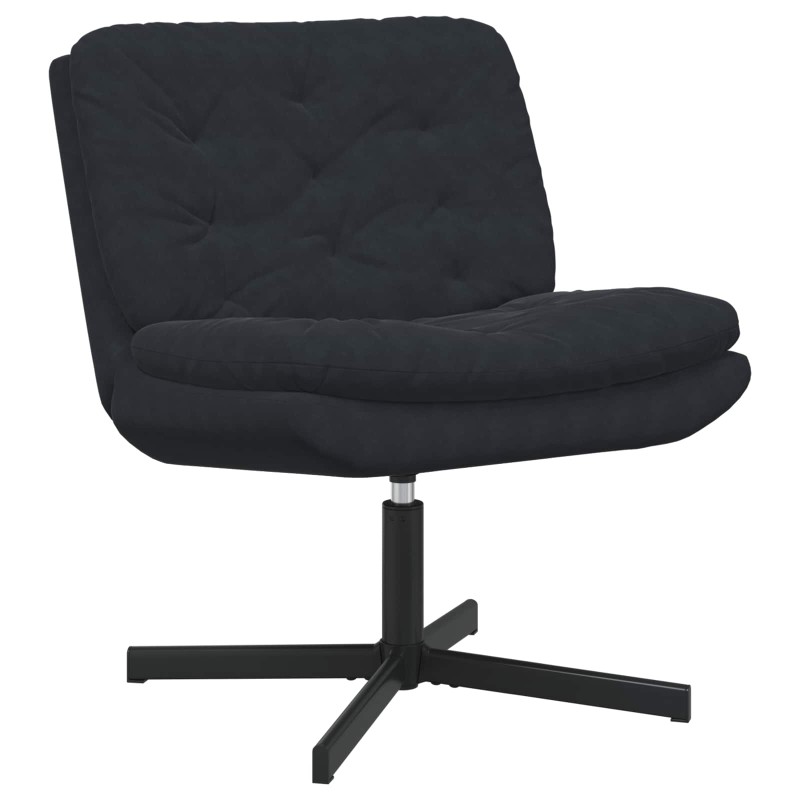vidaXL Γυριστή Χαλαρωτική Καρέκλα Μαύρο 63 x 75 x 76 εκ Βελούδο