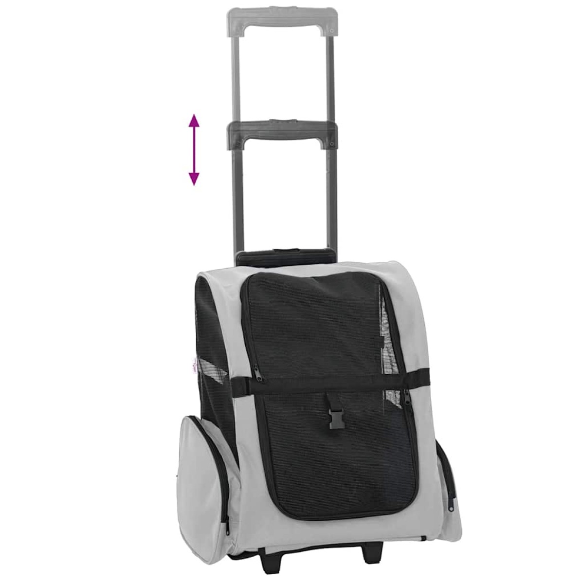 vidaXL Καρότσι Κατοικίδιων 3 σε 1 Γκρι 48x32x(57-106) εκ. από Ύφασμα Oxford