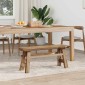 vidaXL παγκάκι Φυσικό 100 x 29 x 43,5 εκ Στερεό Ξύλο Τίκ