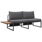vidaXL Καναπές Κήπου με μαξιλάρι Ανθρακί 200,5 x 70 x 85,5 εκ. Ατσάλι