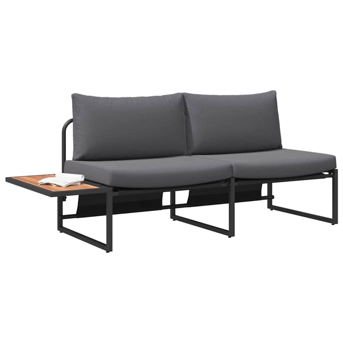 vidaXL Καναπές Κήπου με μαξιλάρι Ανθρακί 200,5 x 70 x 85,5 εκ. Ατσάλι