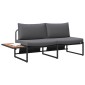 vidaXL Καναπές Κήπου με μαξιλάρι Ανθρακί 200,5 x 70 x 85,5 εκ. Ατσάλι