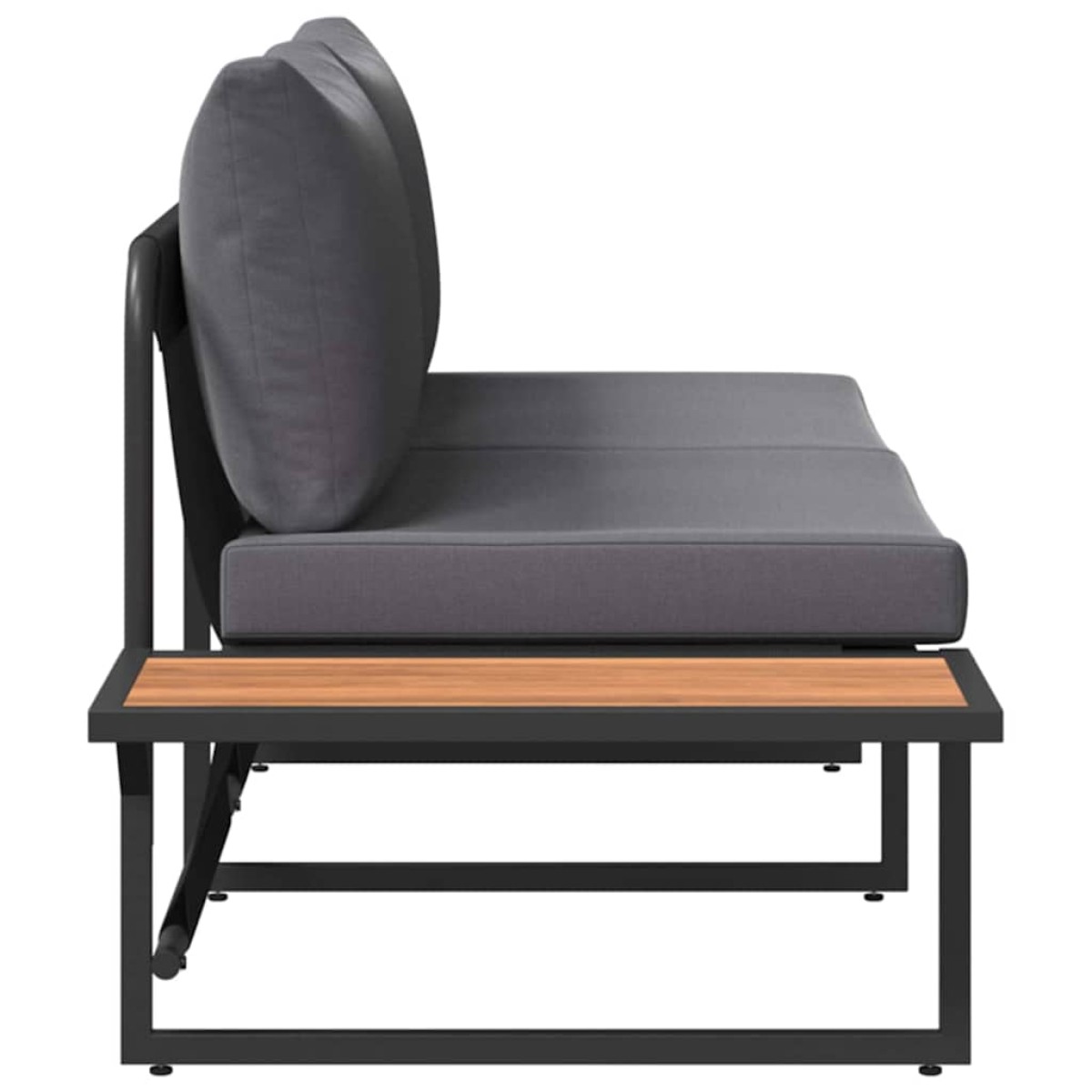 vidaXL Καναπές Κήπου με μαξιλάρι Ανθρακί 200,5 x 70 x 85,5 εκ. Ατσάλι