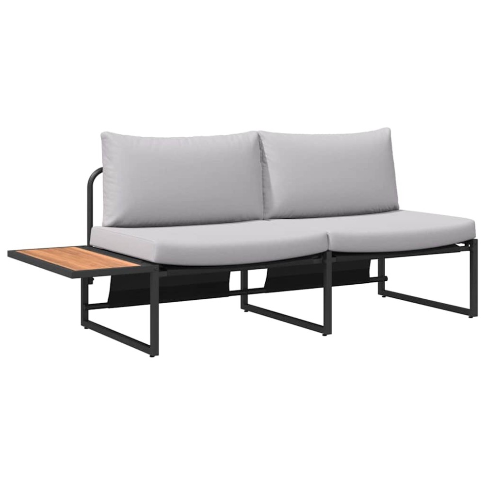 vidaXL Καναπές Κήπου Ανοιχτό γκρι 200,5 x 70 x 85,5 εκ. Ατσάλι