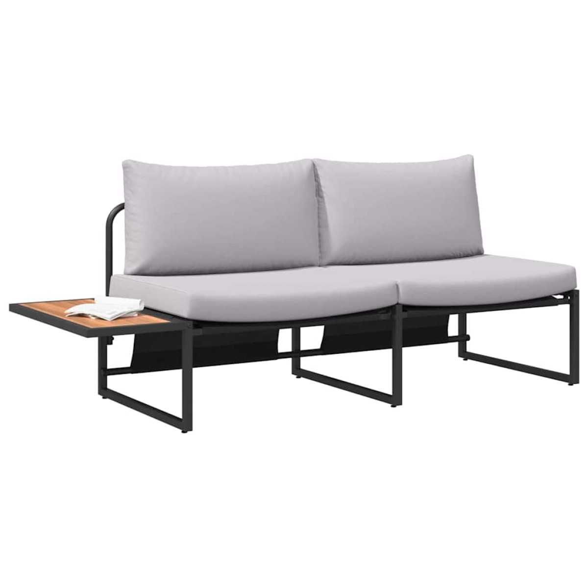 vidaXL Καναπές Κήπου Ανοιχτό γκρι 200,5 x 70 x 85,5 εκ. Ατσάλι