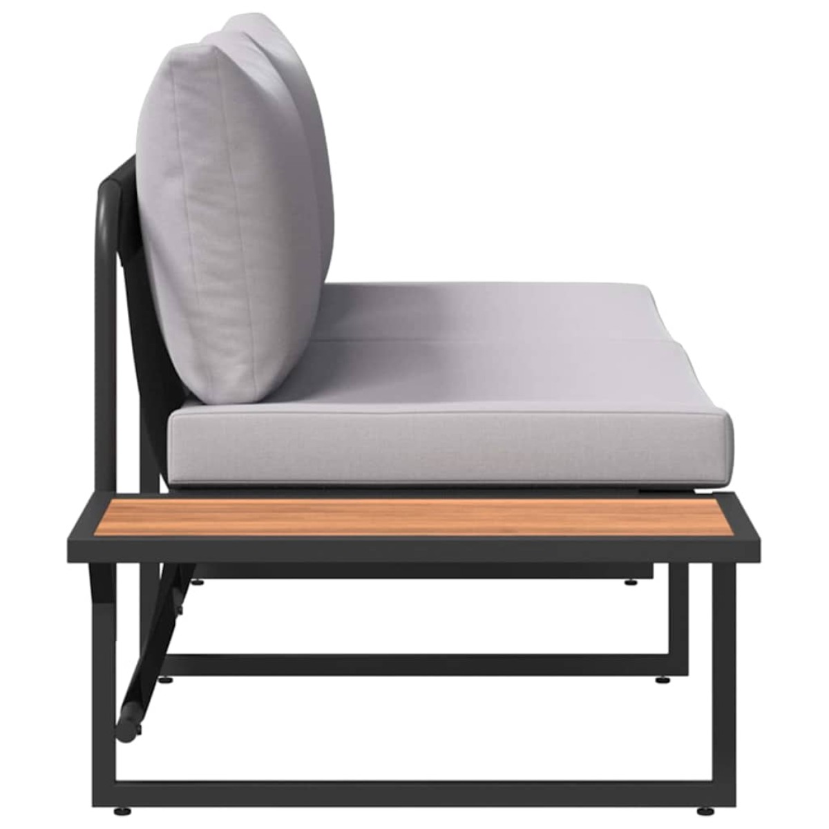 vidaXL Καναπές Κήπου Ανοιχτό γκρι 200,5 x 70 x 85,5 εκ. Ατσάλι