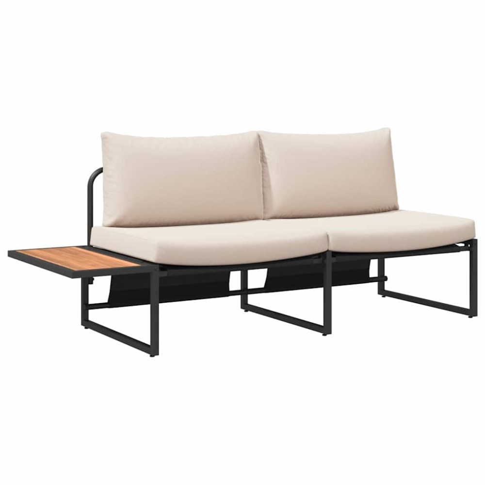 vidaXL Καναπές Κήπου με μαξιλάρι Taupe 200,5 x 70 x 85,5 εκ. Ατσάλι