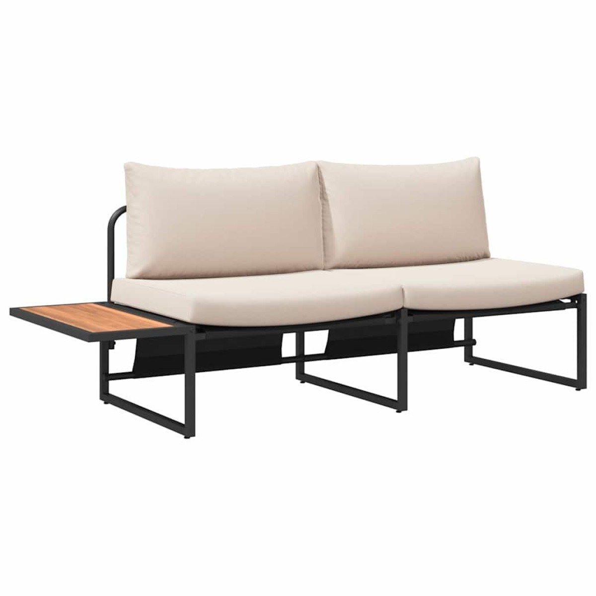 vidaXL Καναπές Κήπου με μαξιλάρι Taupe 200,5 x 70 x 85,5 εκ. Ατσάλι