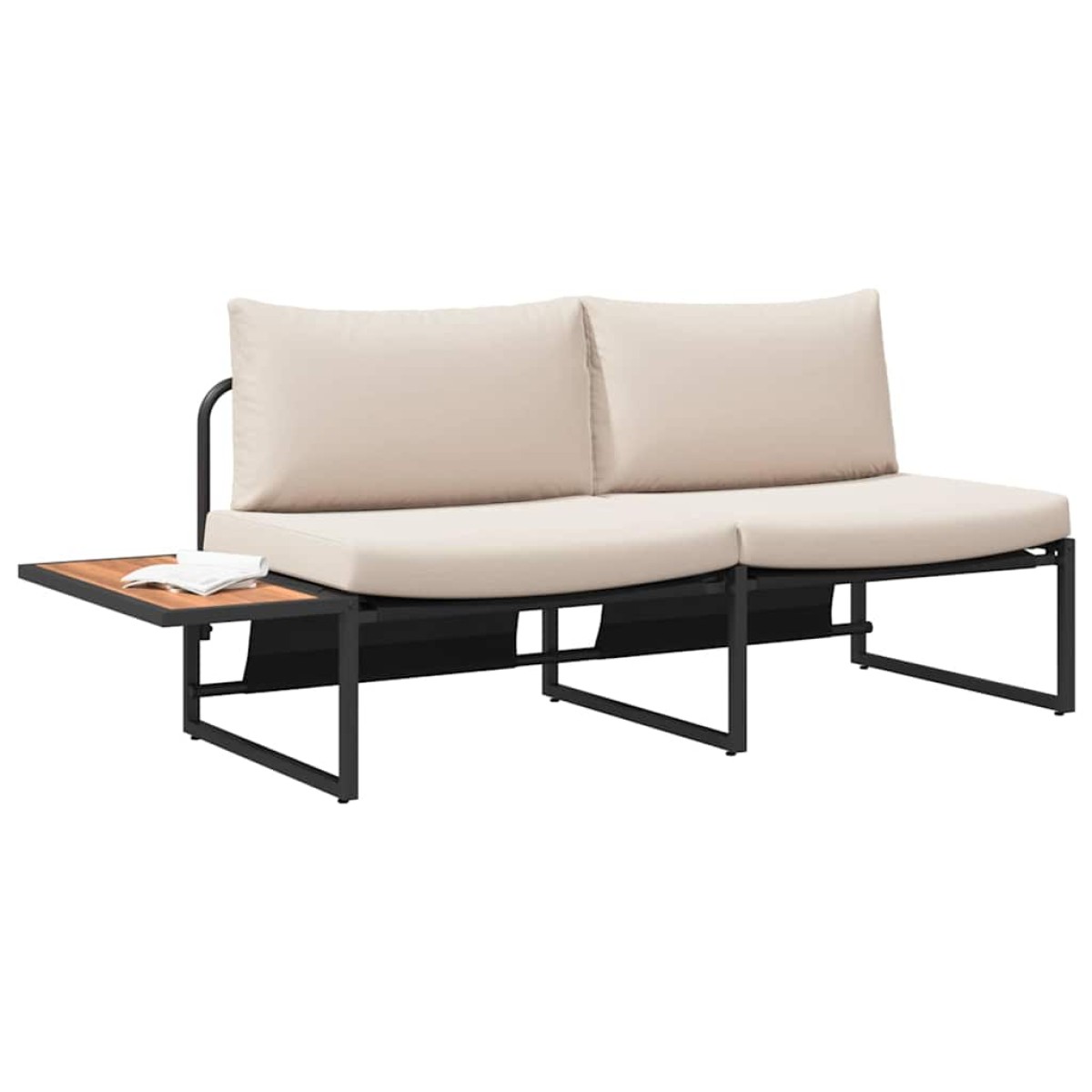 vidaXL Καναπές Κήπου με μαξιλάρι Taupe 200,5 x 70 x 85,5 εκ. Ατσάλι