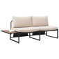 vidaXL Καναπές Κήπου με μαξιλάρι Taupe 200,5 x 70 x 85,5 εκ. Ατσάλι
