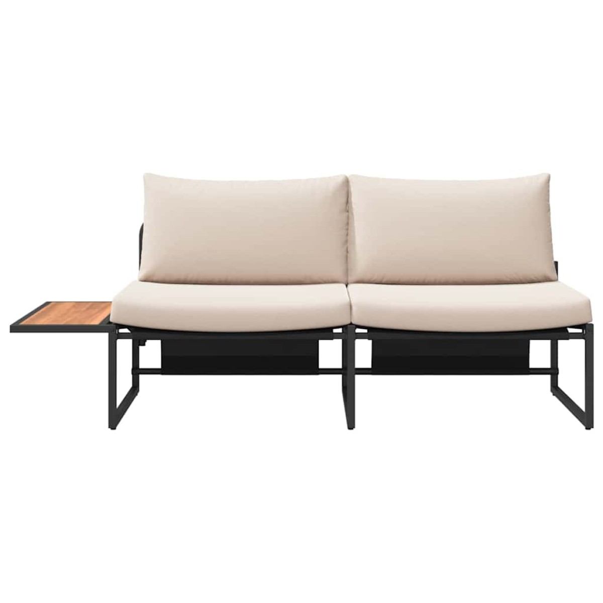 vidaXL Καναπές Κήπου με μαξιλάρι Taupe 200,5 x 70 x 85,5 εκ. Ατσάλι