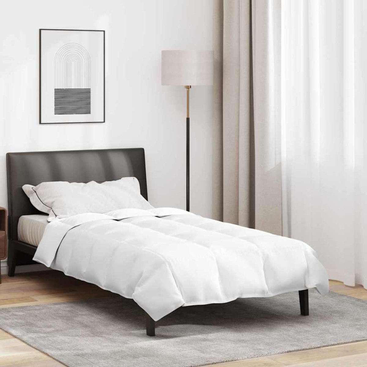 vidaXL Χειμερινό Παπλωματοθήκη 155 x 220 cm Χειμώνας Φτερό Λευκό