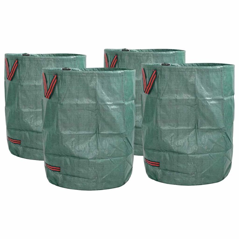 vidaXL Σακούλες Σκουπιδιών Κήπου 4 pcs 300 l Πράσινο Πολυπροπυλένιο