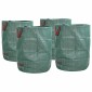 vidaXL Σακούλες Σκουπιδιών Κήπου 4 pcs 300 l Πράσινο Πολυπροπυλένιο