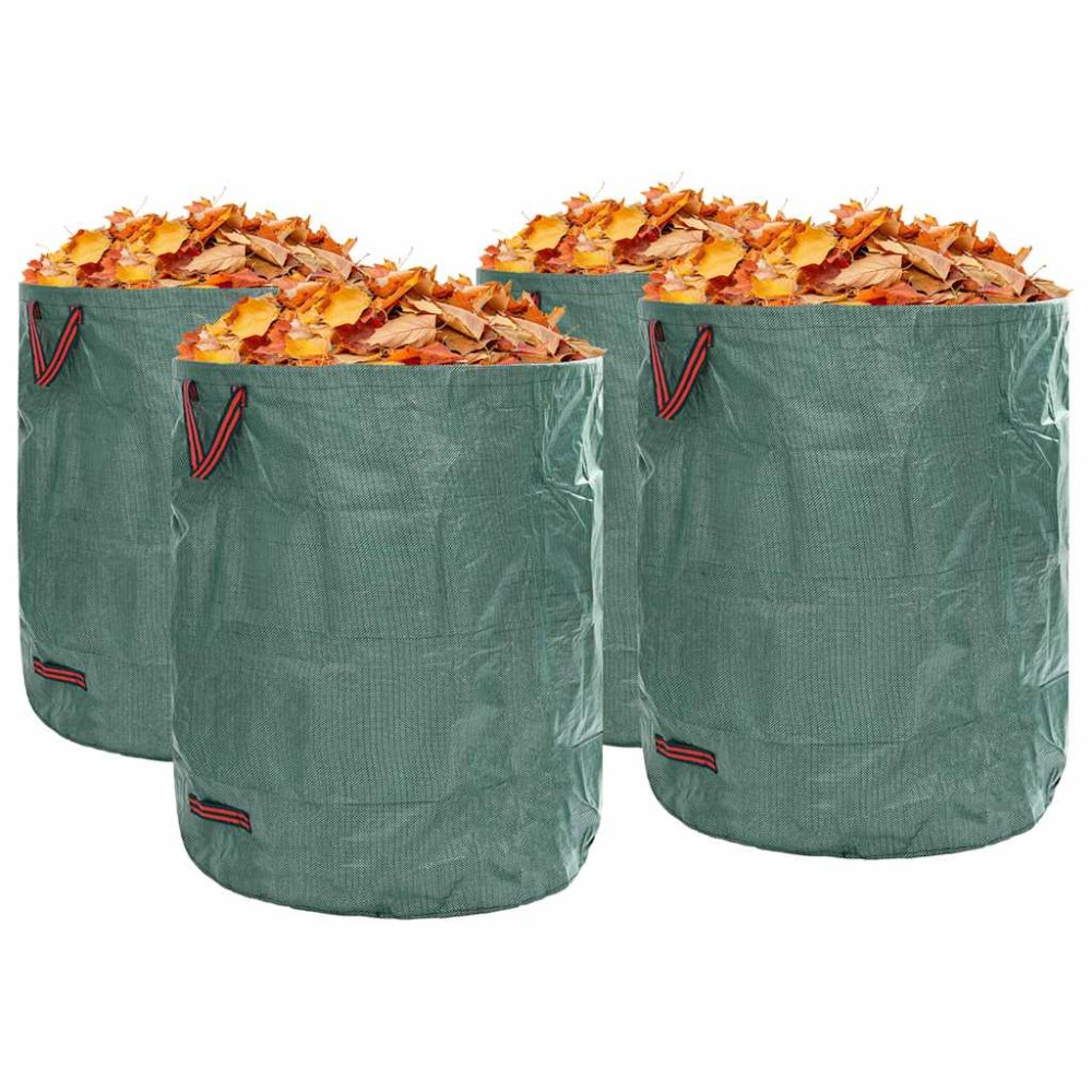 vidaXL Σακούλες Σκουπιδιών Κήπου 4 pcs 500 l Πράσινο Πολυπροπυλένιο