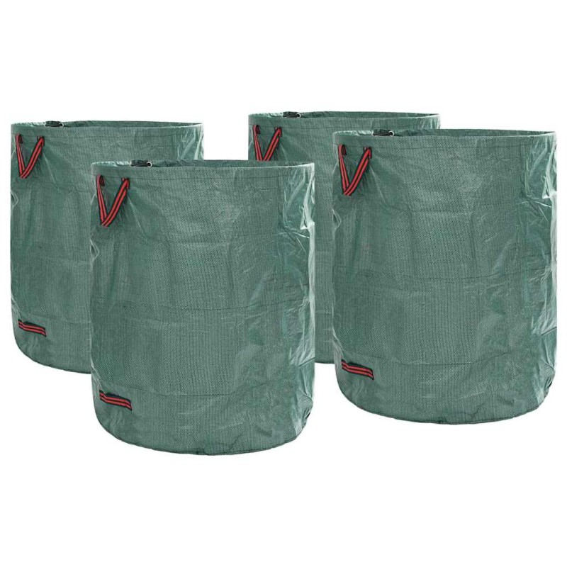 vidaXL Σακούλες Σκουπιδιών Κήπου 4 pcs 500 l Πράσινο Πολυπροπυλένιο