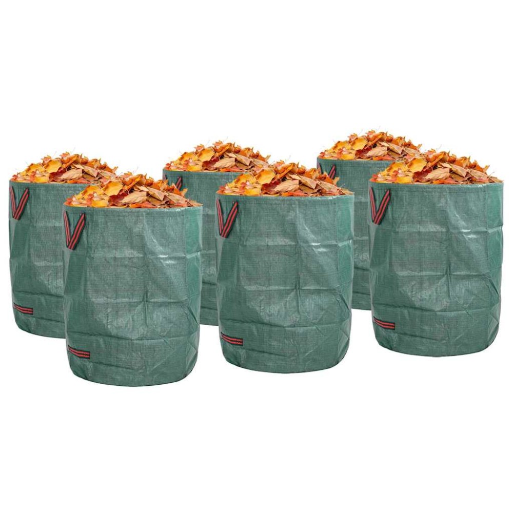 vidaXL Σακούλες Σκουπιδιών Κήπου 12 pcs 300 l Πράσινο Πολυπροπυλένιο