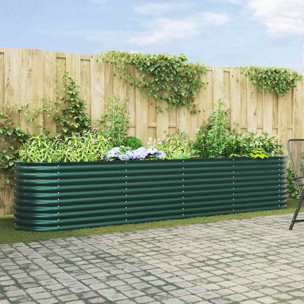vidaXL Ανεβασμένο Κρεβάτι Πράσινο 400 x 80 x 81 cm Ατσάλι