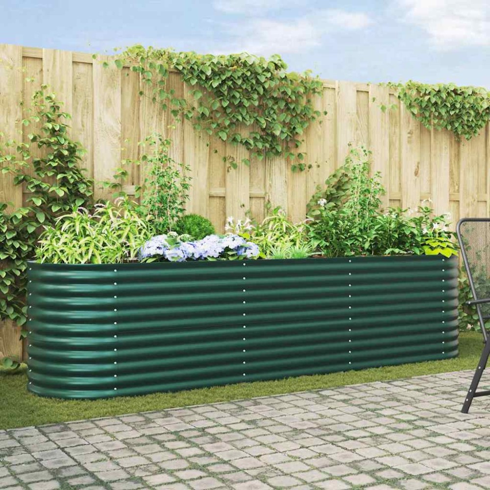 vidaXL Ανεβασμένο Κρεβάτι Πράσινο 320 x 80 x 81 cm Ατσάλι