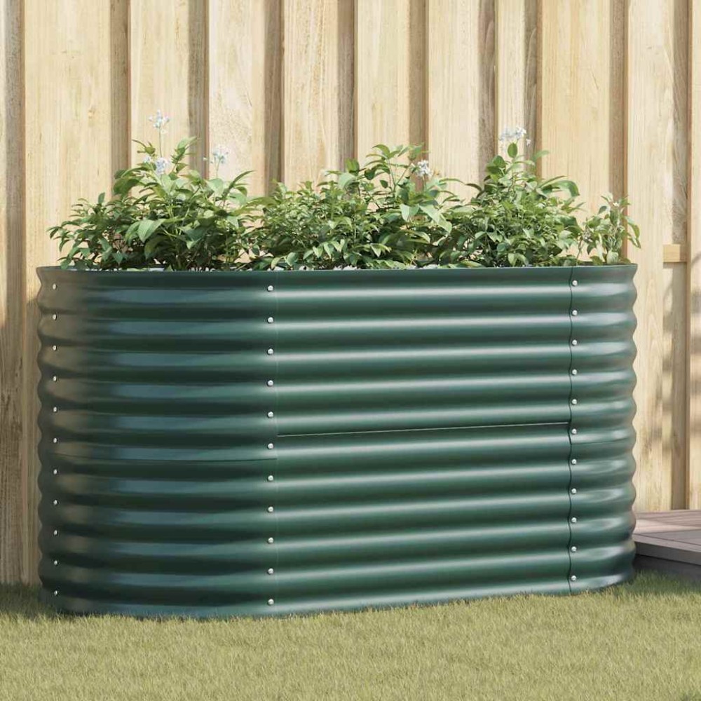 vidaXL Ανεβασμένο Κρεβάτι Πράσινο 160 x 80 x 81 cm Ατσάλι