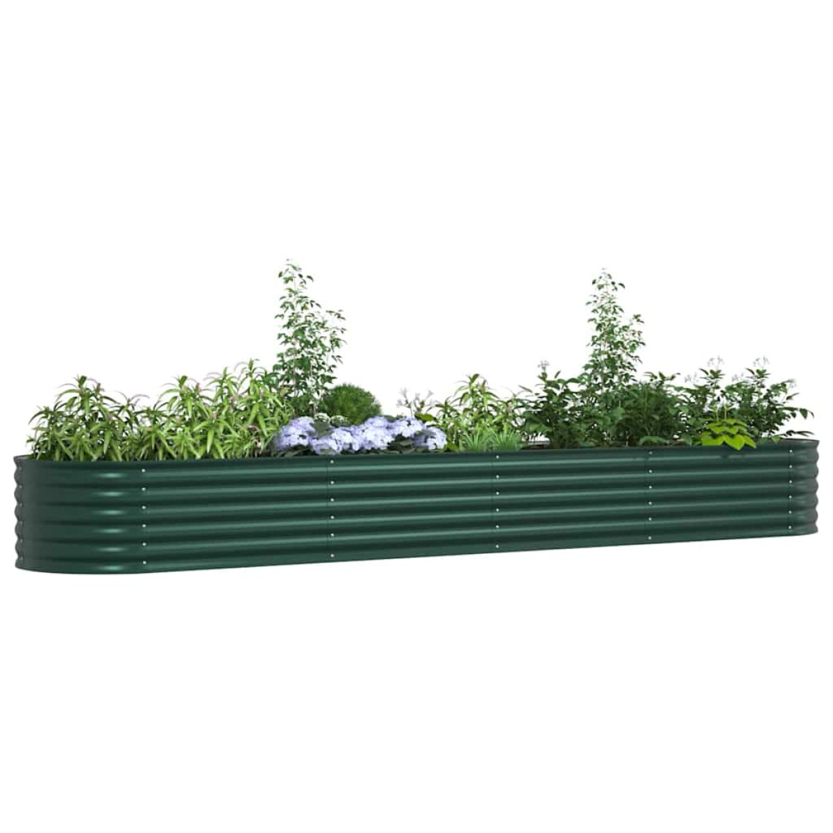 vidaXL Ανεβασμένο Κρεβάτι Πράσινο 400 x 80 x 44 cm Ατσάλι