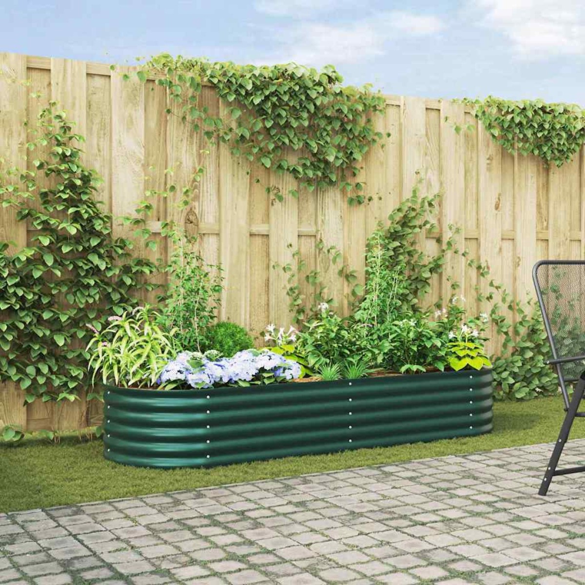 vidaXL Ανεβασμένο Κρεβάτι Πράσινο 240 x 80 x 44 cm Ατσάλι
