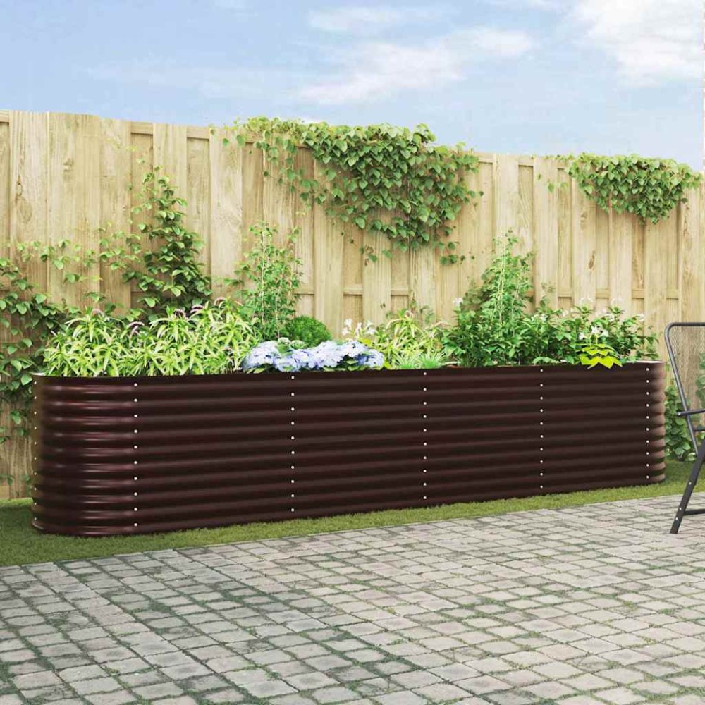 vidaXL Ανεβασμένο Κρεβάτι Καφέ 400 x 80 x 81 cm Ατσάλι