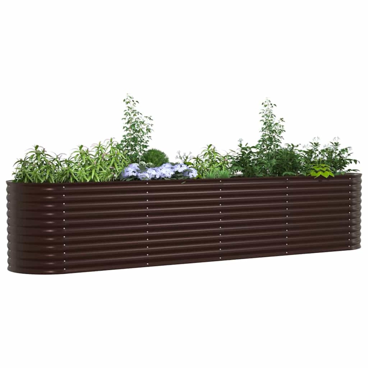 vidaXL Ανεβασμένο Κρεβάτι Καφέ 400 x 80 x 81 cm Ατσάλι