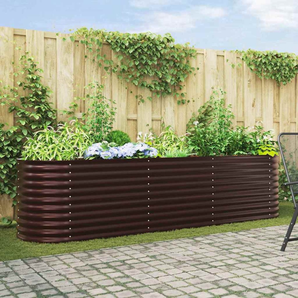 vidaXL Ανεβασμένο Κρεβάτι Καφέ 320 x 80 x 81 cm Ατσάλι
