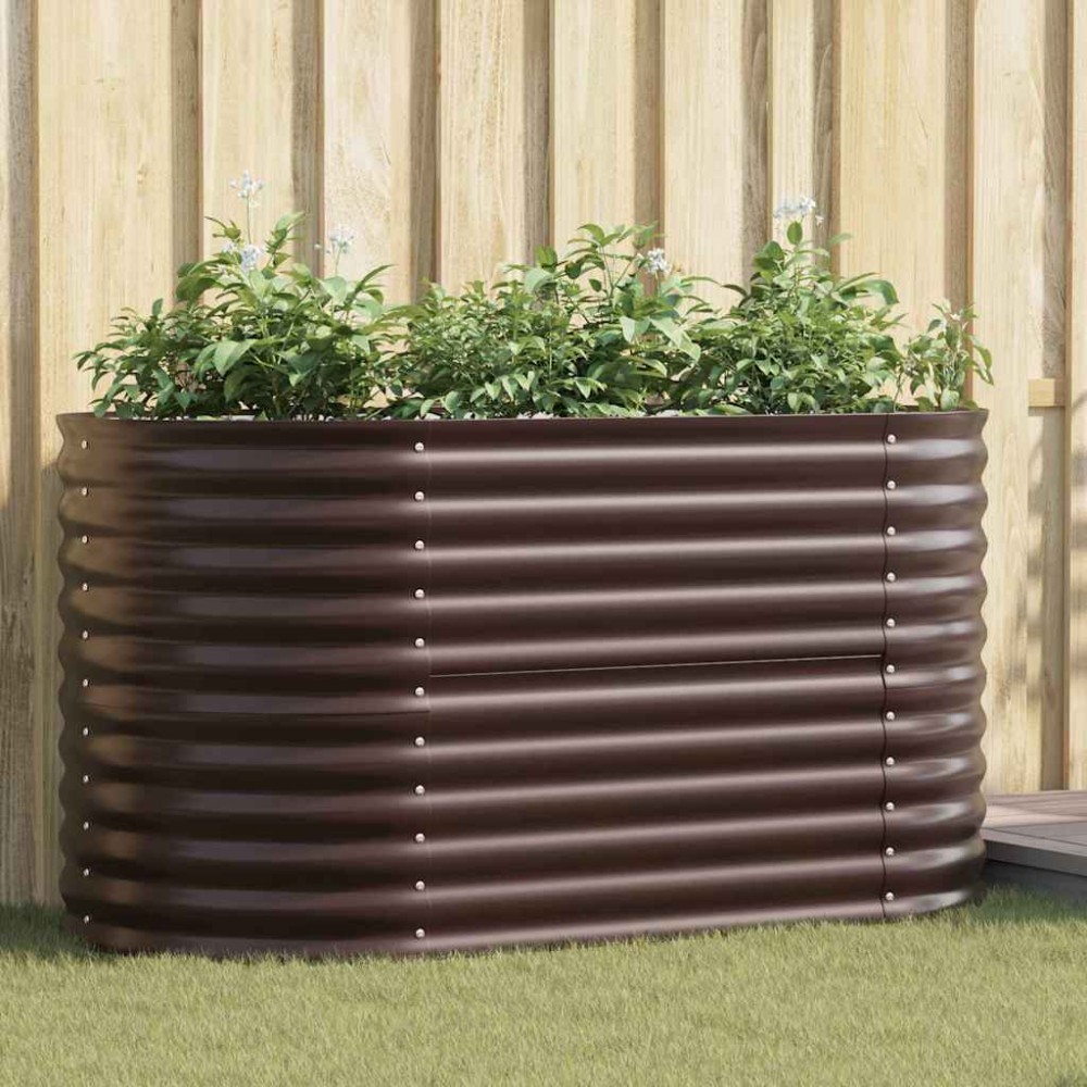vidaXL Ανεβασμένο Κρεβάτι Καφέ 160 x 80 x 81 cm Ατσάλι
