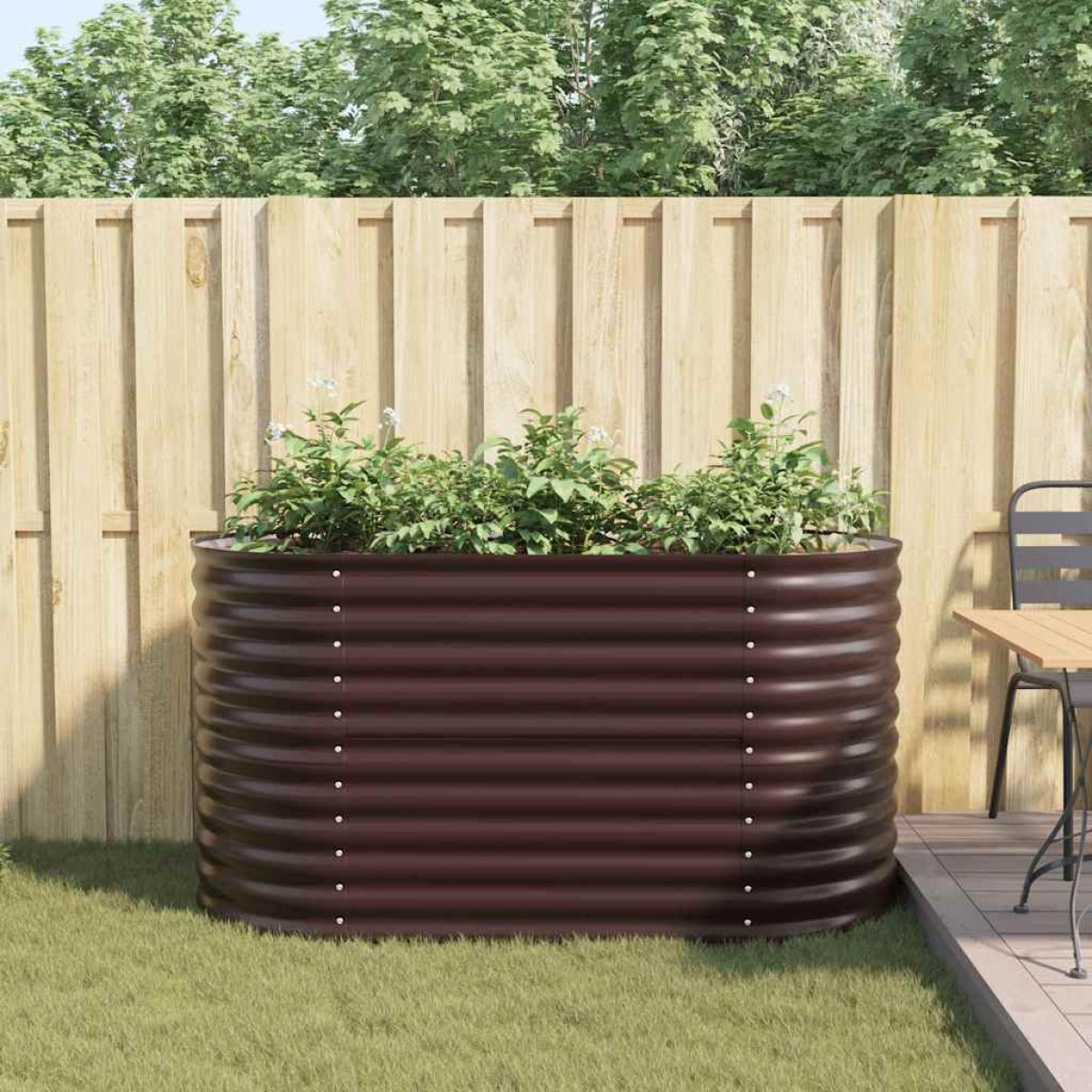 vidaXL Ανεβασμένο Κρεβάτι Καφέ 160 x 80 x 81 cm Ατσάλι