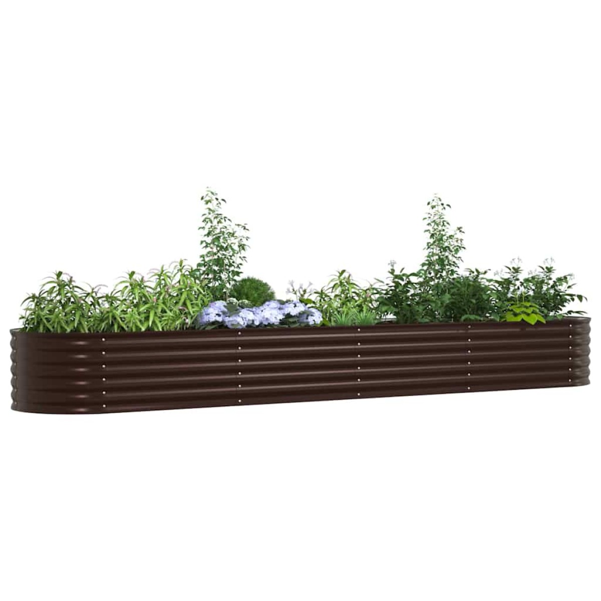 vidaXL Ανεβασμένο Κρεβάτι Καφέ 400 x 80 x 44 cm Ατσάλι