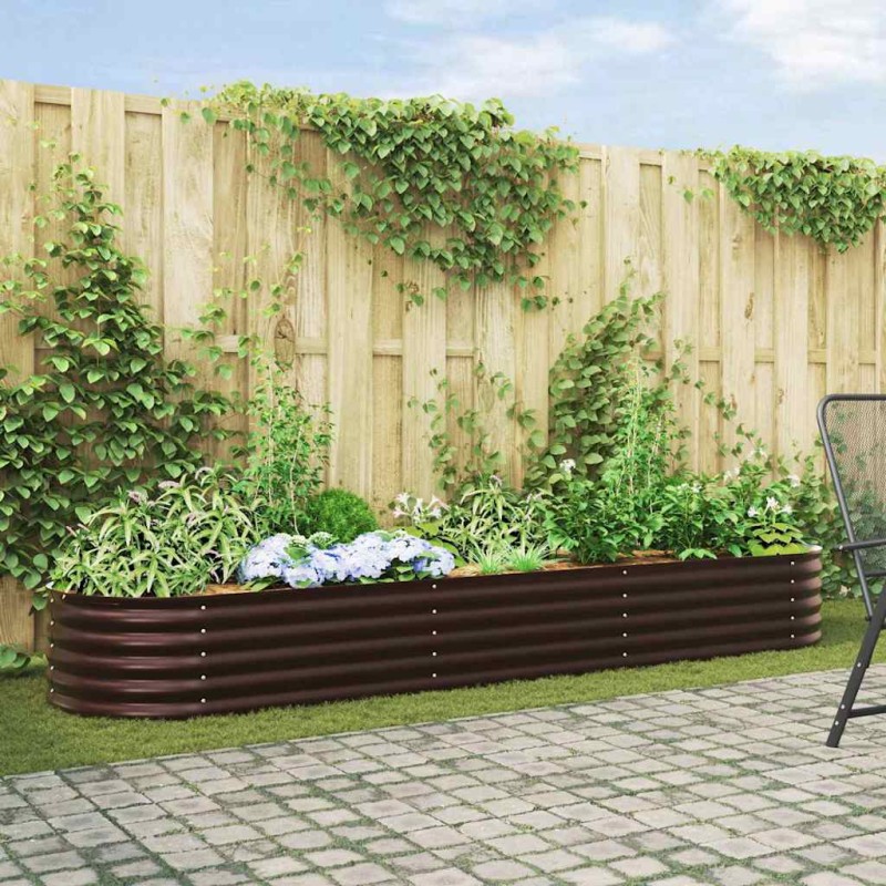vidaXL Ανεβασμένο Κρεβάτι Καφέ 320 x 80 x 44 cm Ατσάλι