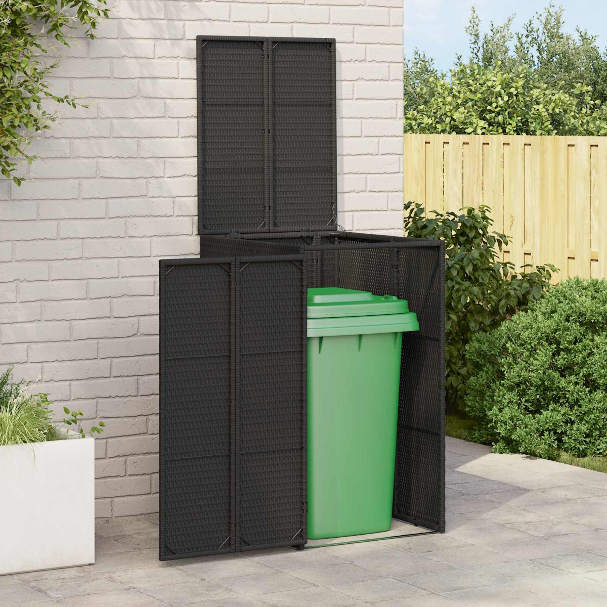 vidaXL Κουτί Κάδου Σκύλου Μαύρο 65 x 80 x 115 εκ. Πολυαιθυλένιο