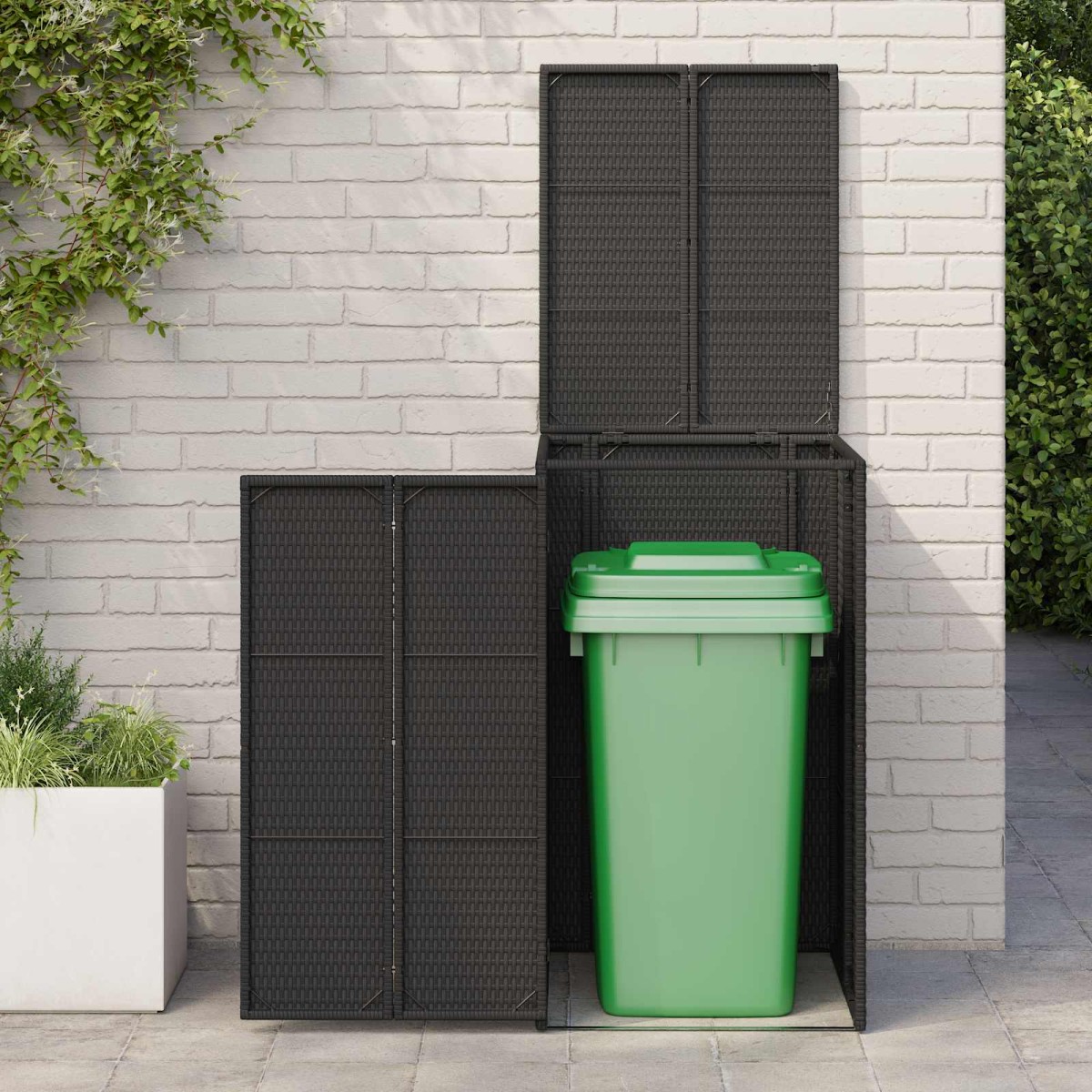 vidaXL Κουτί Κάδου Σκύλου Μαύρο 65 x 80 x 115 εκ. Πολυαιθυλένιο