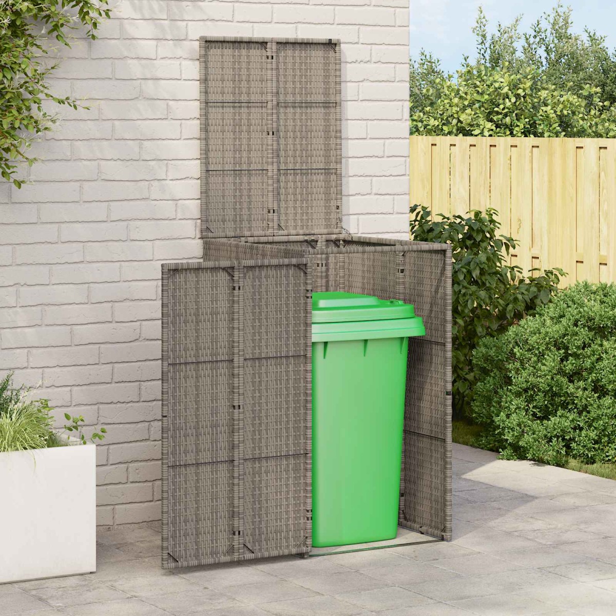 vidaXL Κουτί Κάδου Σκύλου Γκρι 65 x 80 x 115 εκ. Πολυαιθυλένιο