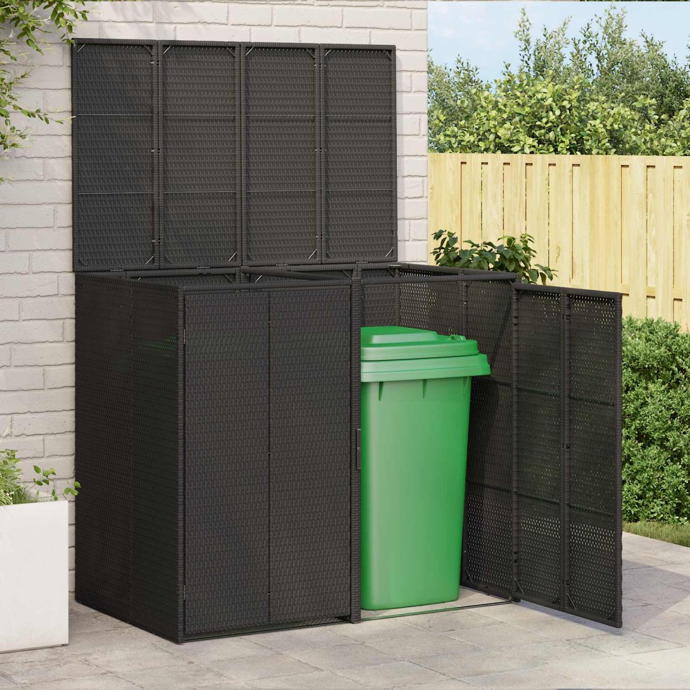 vidaXL Κουτί Κάδου Σκύλου 2 pcs Μαύρο 130 x 80 x 115 εκ. Πολυαιθυλένιο