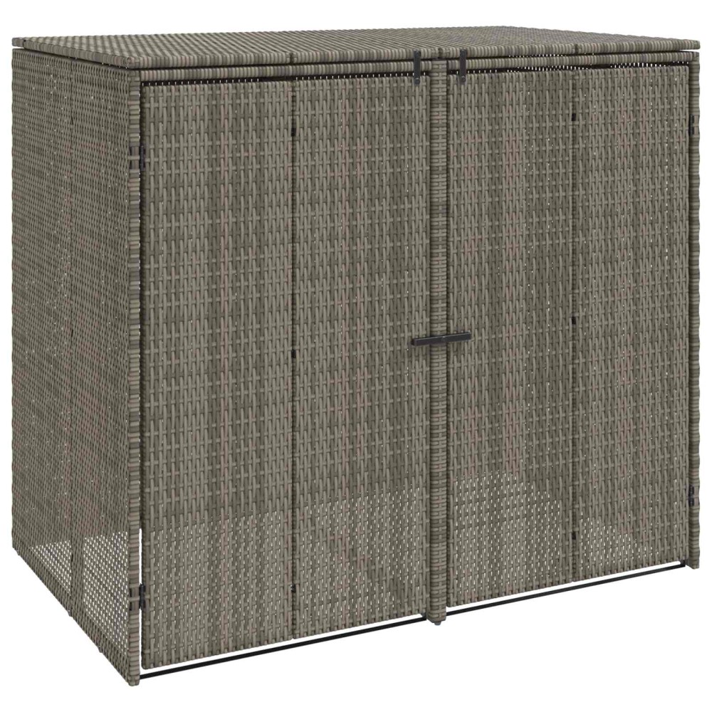 vidaXL Κουτί Κάδου Σκύλου 2 τμχ. Γκρι 130 x 80 x 115 εκ. Πολυαιθυλένιο