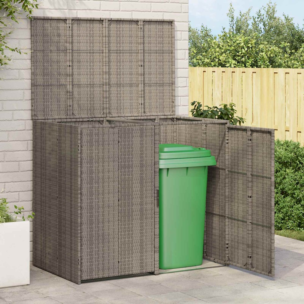 vidaXL Κουτί Κάδου Σκύλου 2 pcs Γκρι 130 x 80 x 115 εκ. Πολυαιθυλένιο